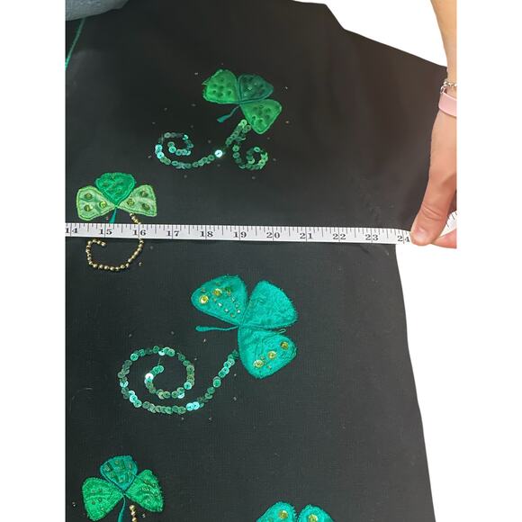 Vintage Cardigan Shamrock Sequin Embellished – Size 2X lucky clovers st patricks - Picture 3 of 4